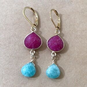 Sundance Charm Ruby Amazonite Earrings